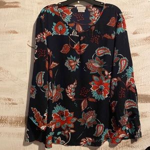 Van Heusen Navy Floral Top